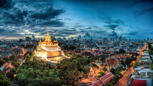 Wat Saket, The Golden Mount Temple, Bangkok, Thailand.