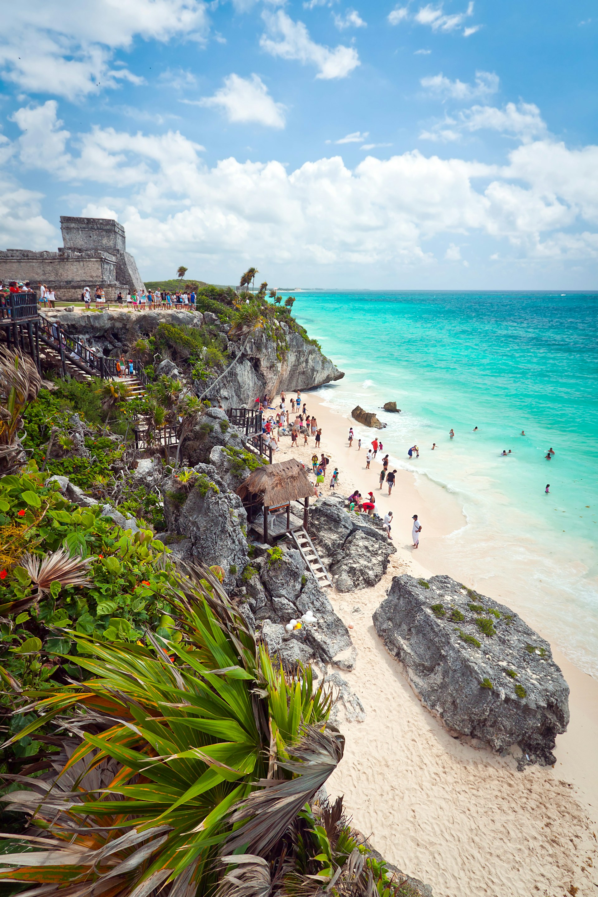 A Maya temple overlooking the beach at Tulum