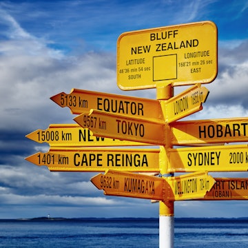 Signpost at Stirling Point just outside Bluff.