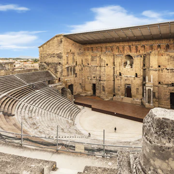 Inside the Orange Amphitheatre (Théâtre antique d'Orange).