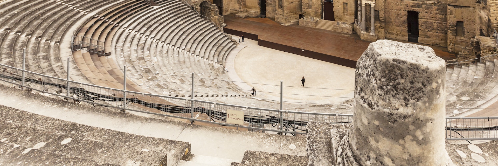 Inside the Orange Amphitheatre (Théâtre antique d'Orange).