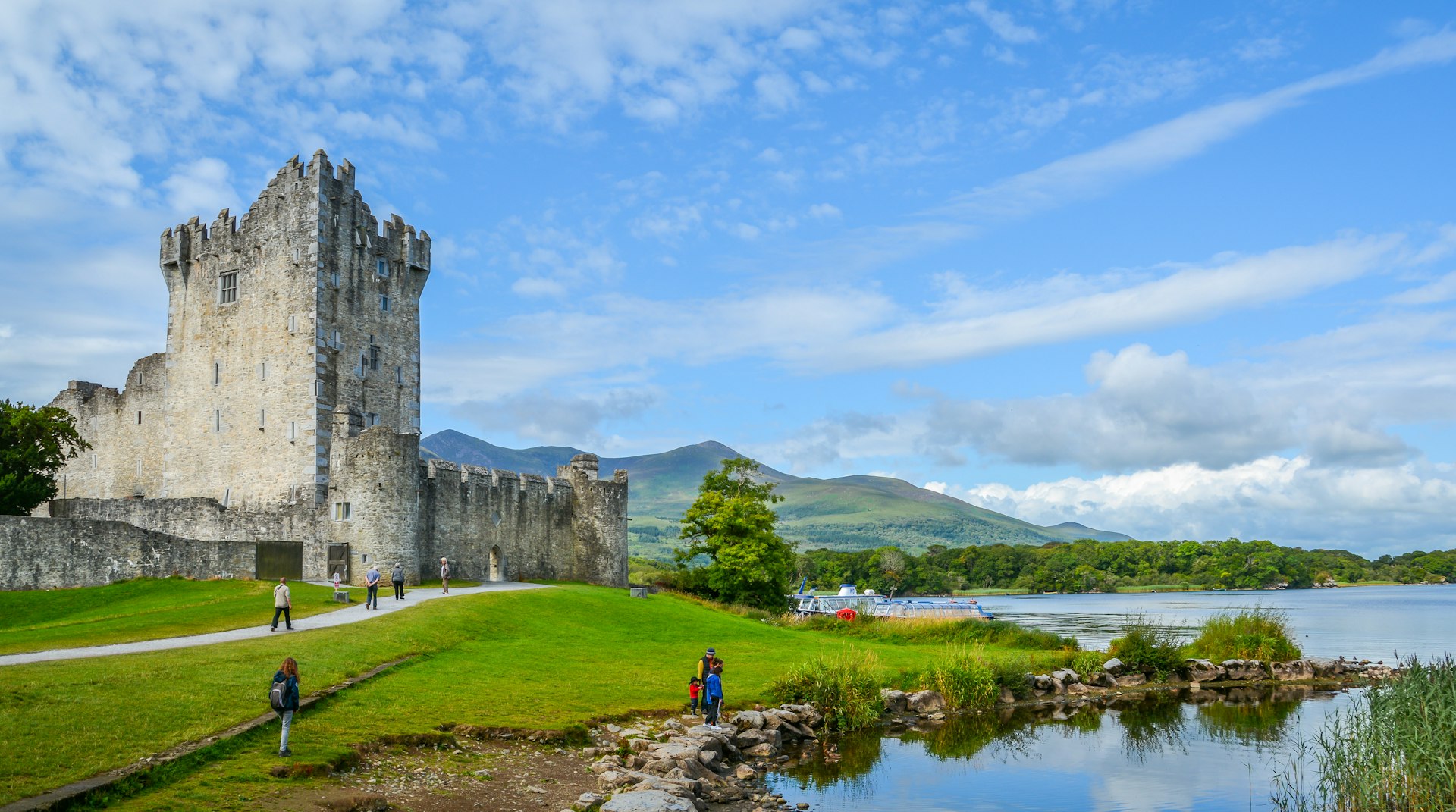 Ross Castle on a sunny morning in Kerry, Ireland