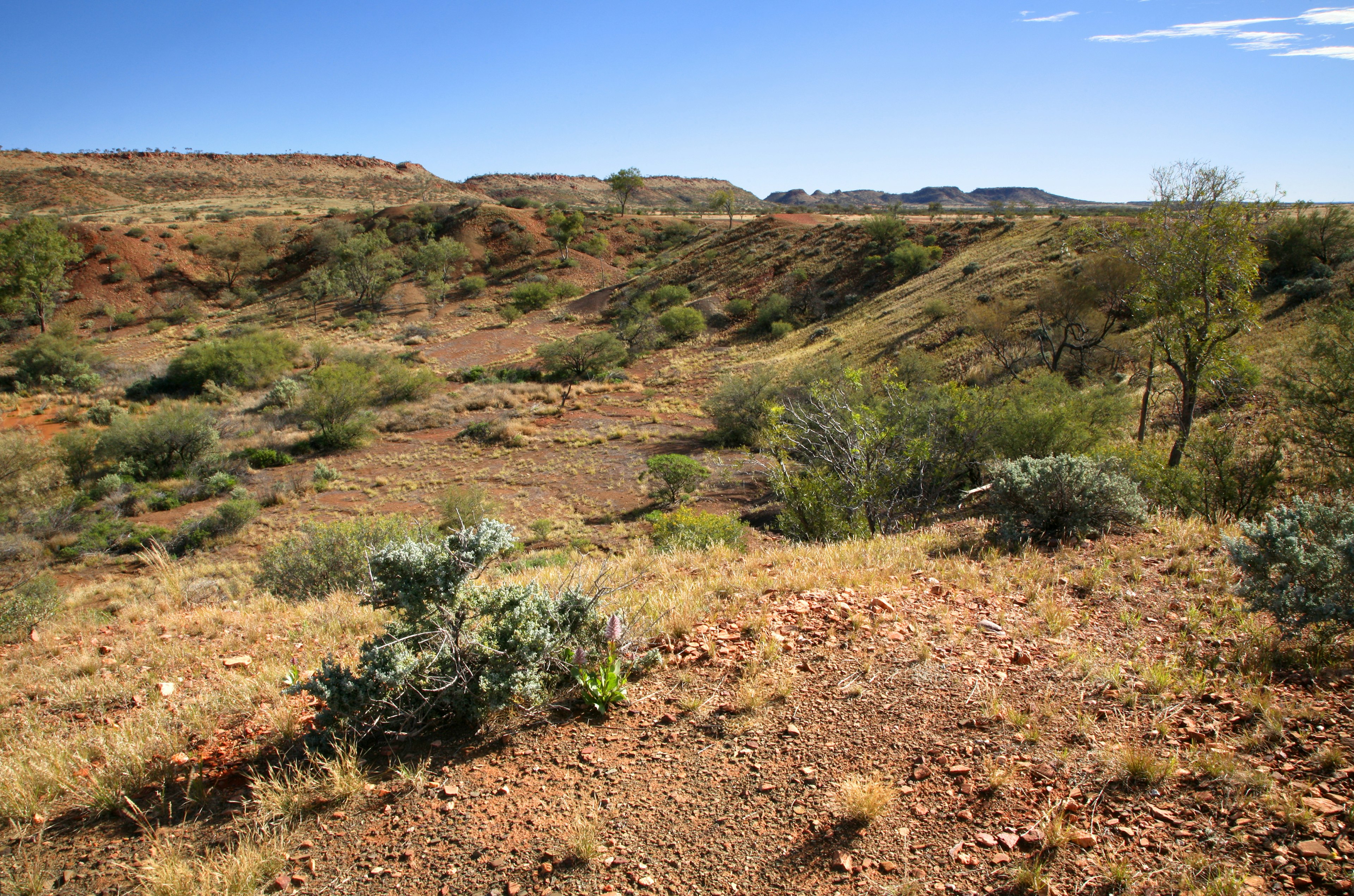 One of the Henbury Meteorite Craters in the outback of Northern Australia