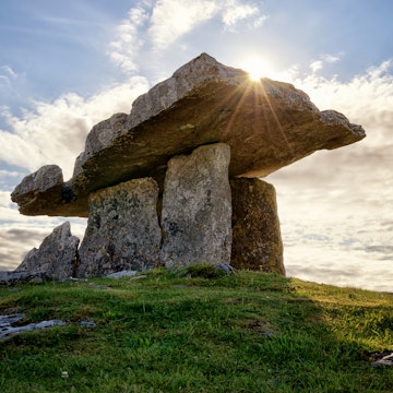 Poulnabrone dolmen in Burren, County Clare, Ireland.