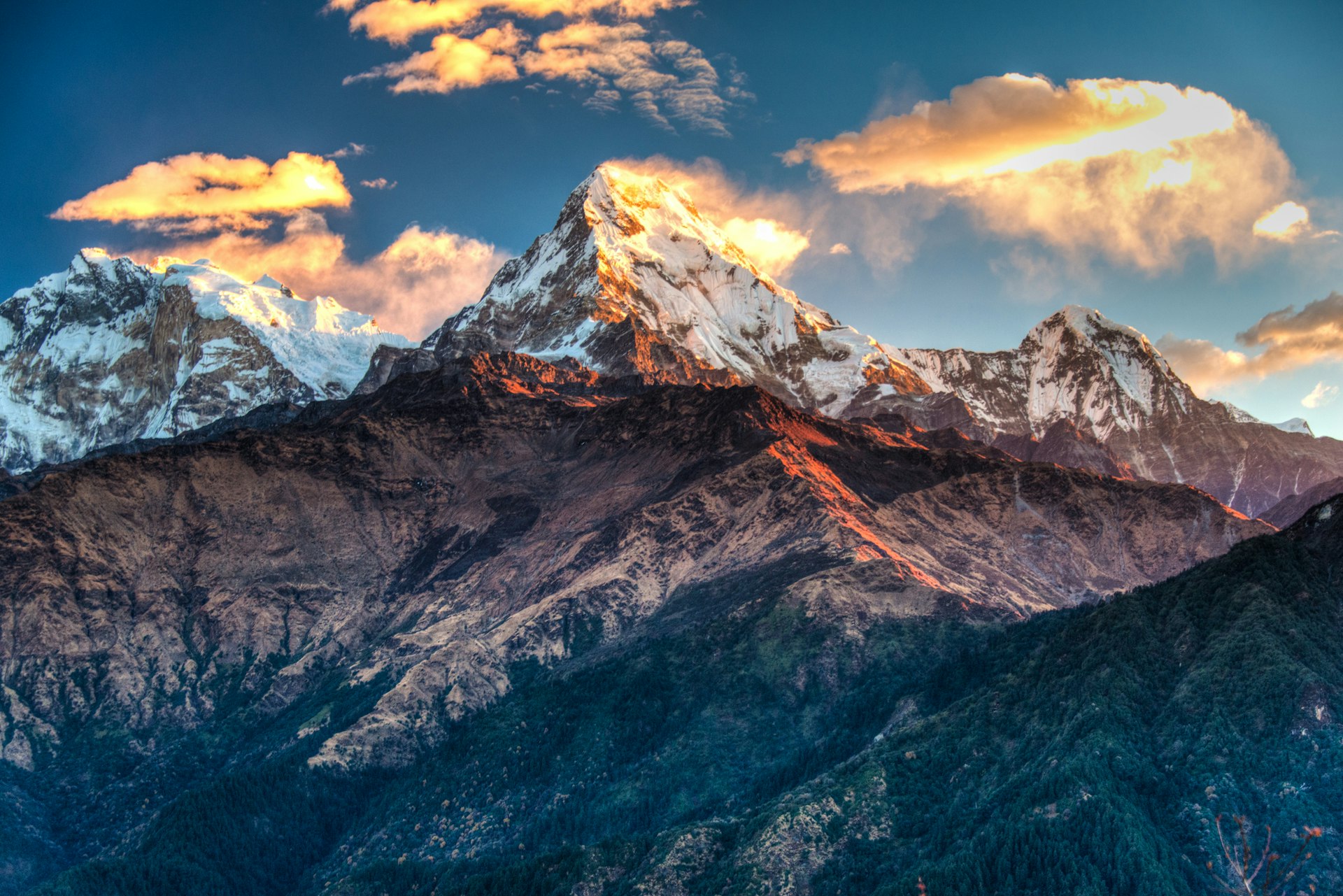 Annapurna mountains range of the Himalayas
