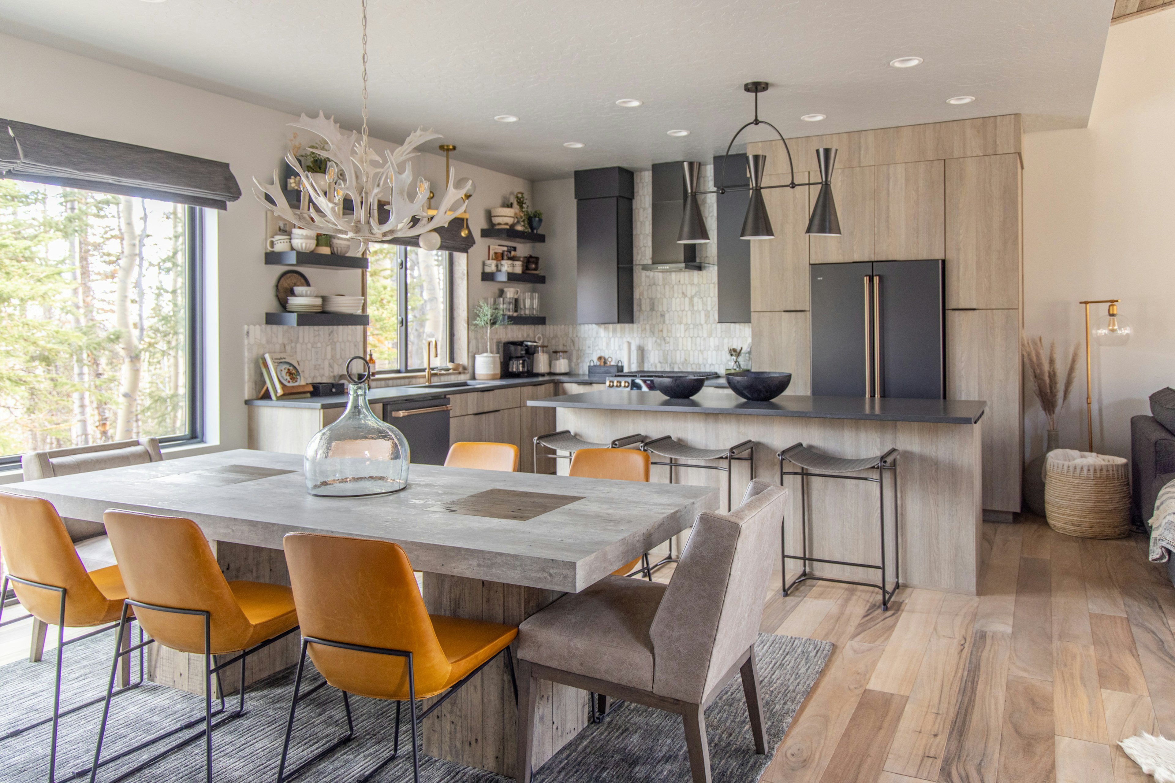 The interior of a ski cabin at Eagle Point in Utah