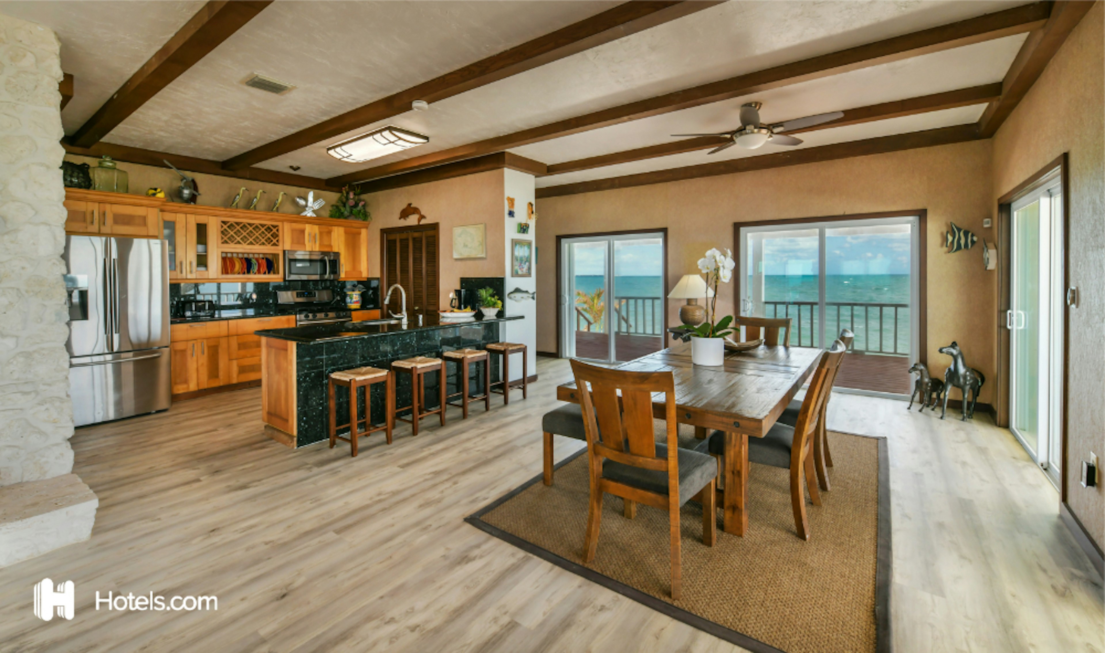 The living room of the private house on Friendsgiving Island