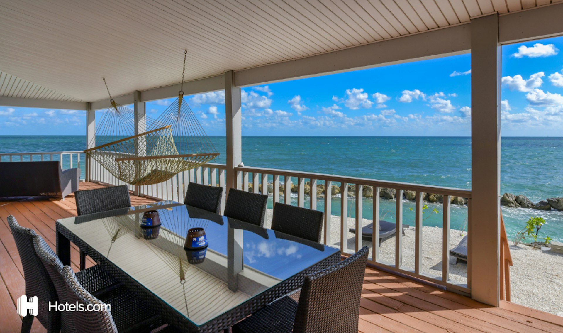 The veranda on Friendsgiving Island in Florida