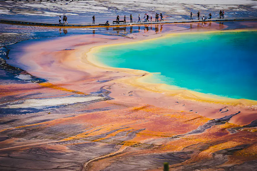 A volcanic crater at Yellowstone National Park.