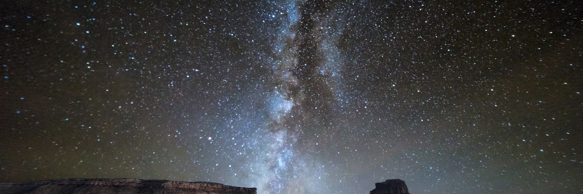 The Milky Way galaxy over Fajada Mesa at Chaco Canyon, New Mexico.