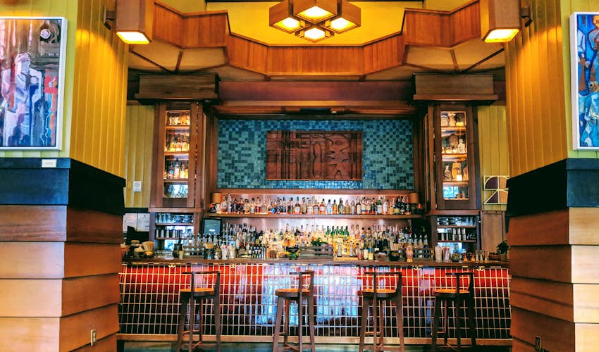 The Broken Shaker bar in the Freehand Los Angeles boutique hostel