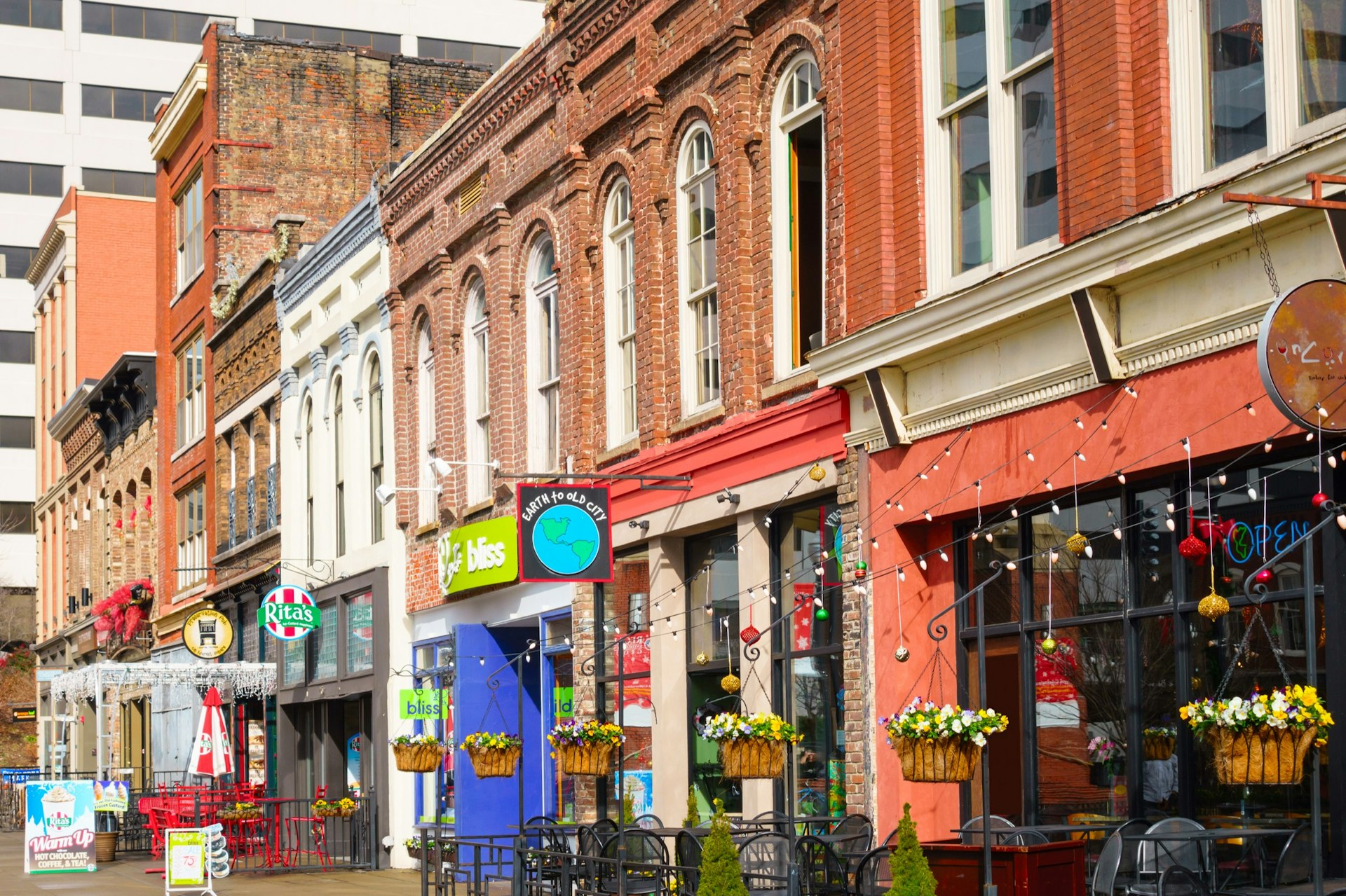 Knoxville Tennessee Downtown restauranger och barer på Market Square