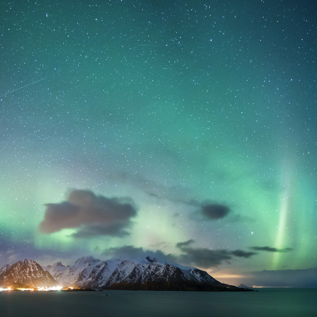 Northern lights, Aurora borealis, near Reine.
