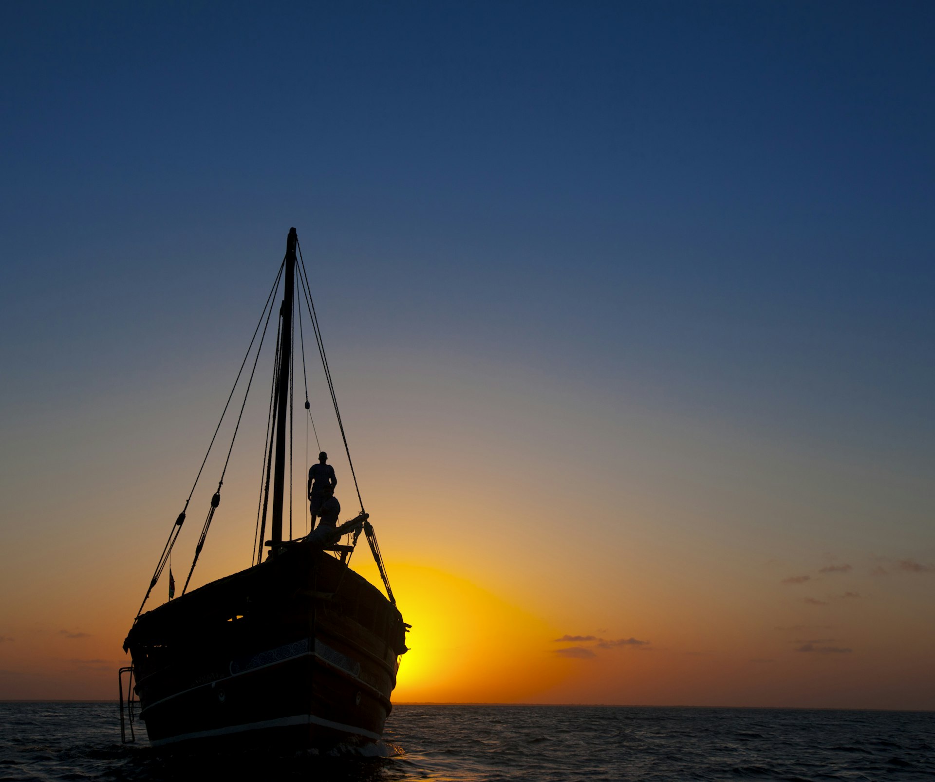 Dhows at sail in the sunset