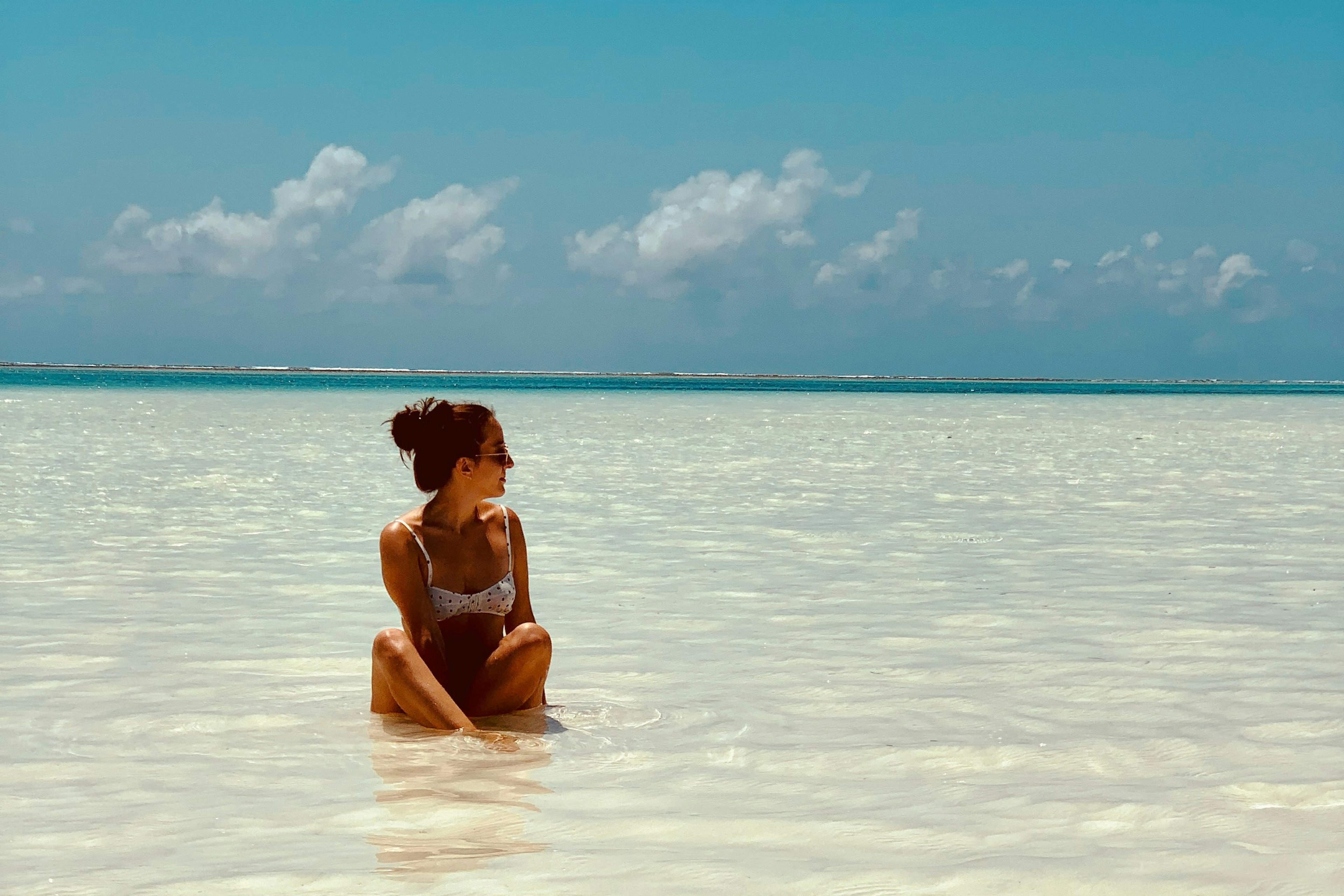 Melany Rabideau sitting in the sea