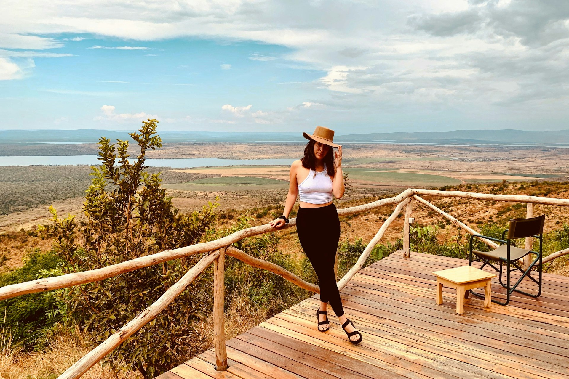 Melany Rabideau standing on a veranda in Rwanda