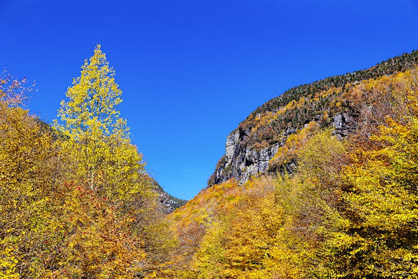 Scenic autumn landscape at Smuggler's Notch State Park