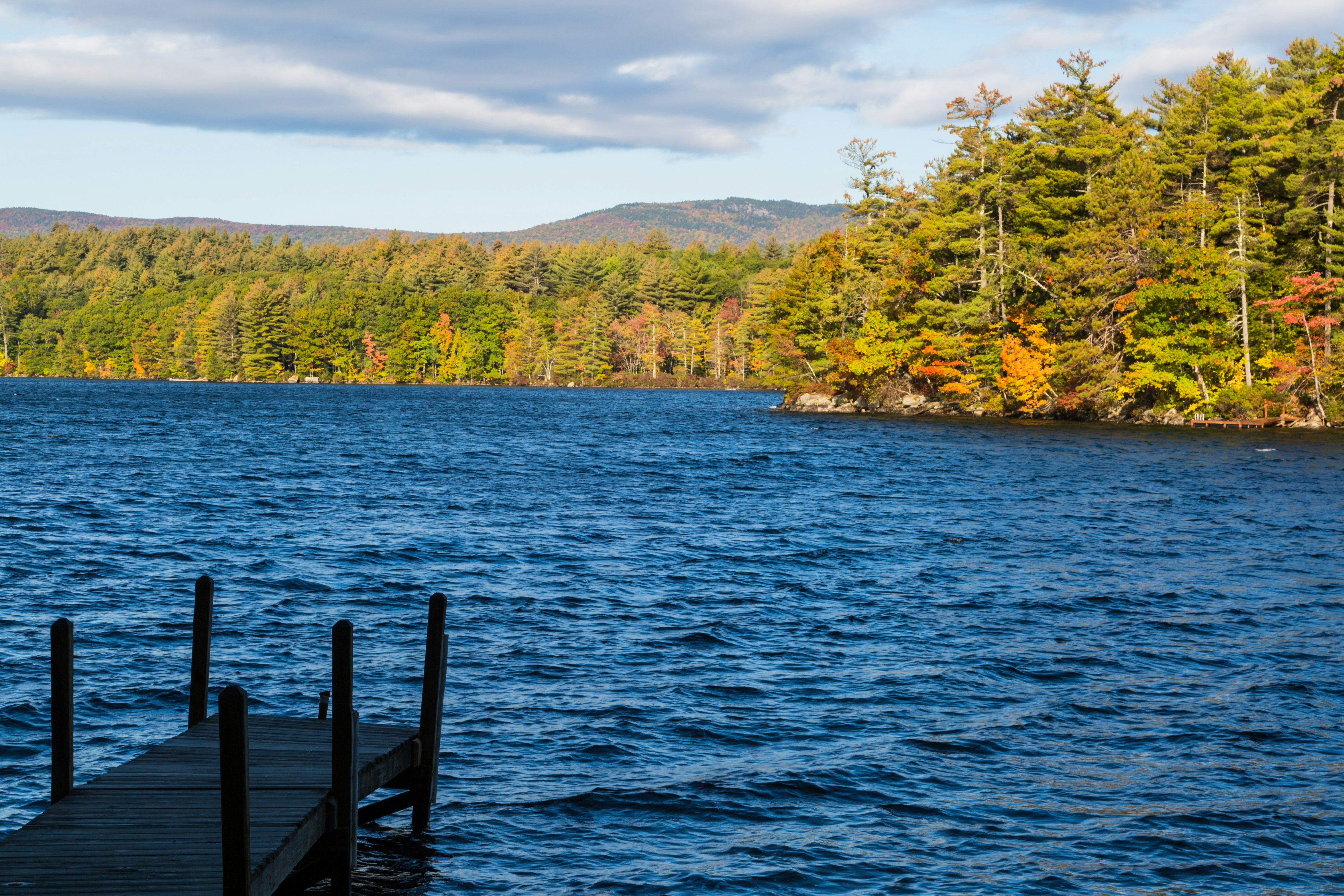 Squam lake in on a windy October morning 