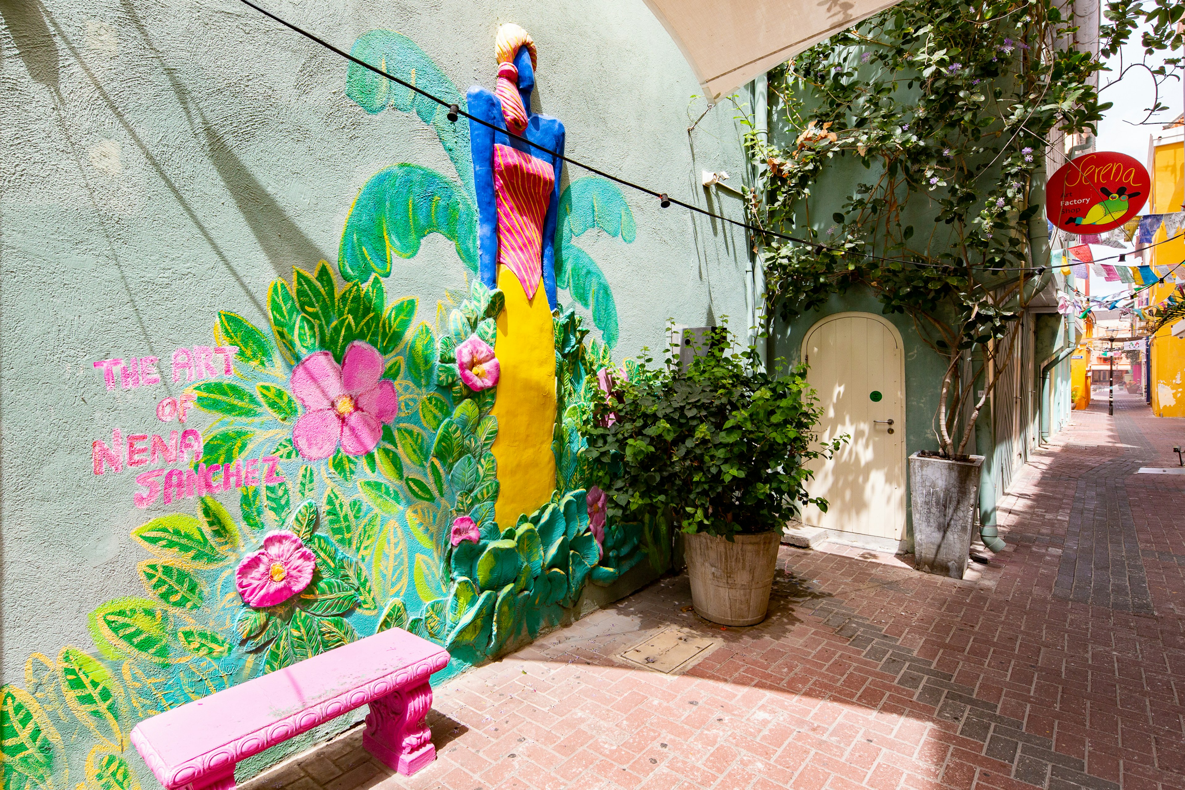 The Nena Sanchez Gallery exterior wall in Curacao