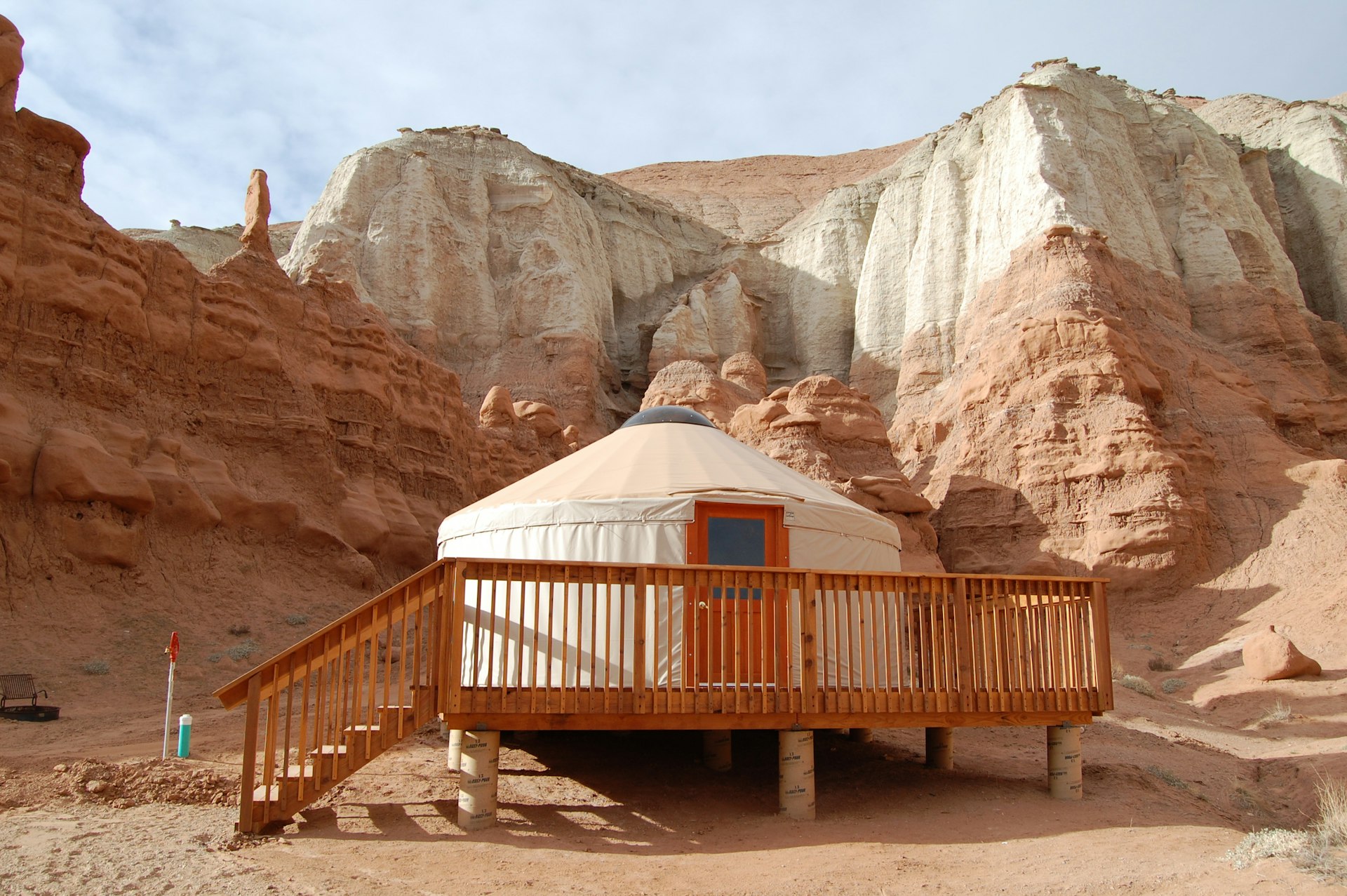 A yurt in a red canyon