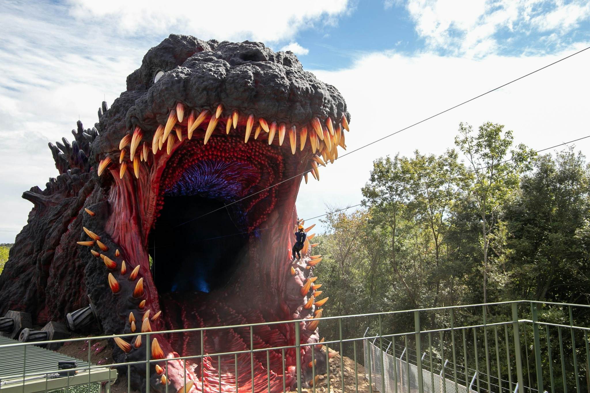 Zip-line into Godzilla's mouth at this new monster attraction in Japan