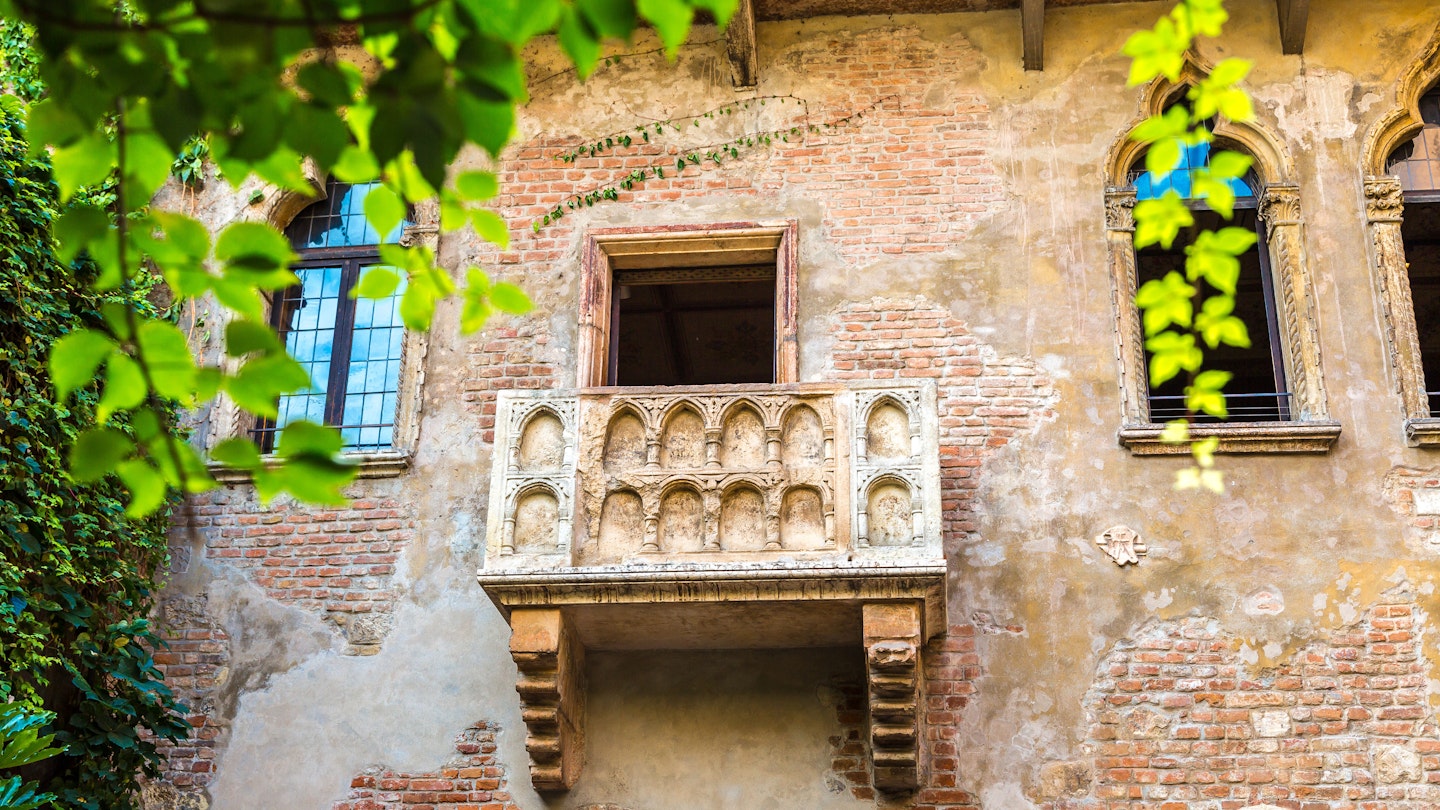 Romeo and Juliet's balcony at Juliet's House in Verona.