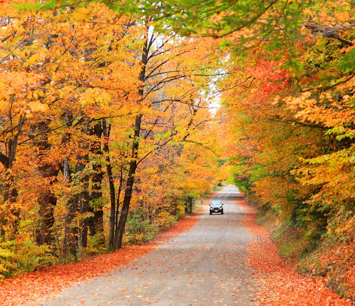 Scenic drive in White Mountain National Forest in New Hampshire
