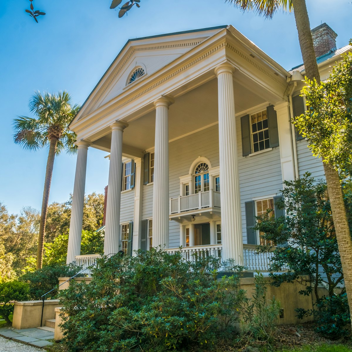 The Georgian-style mansion at the historical McLeod plantation.