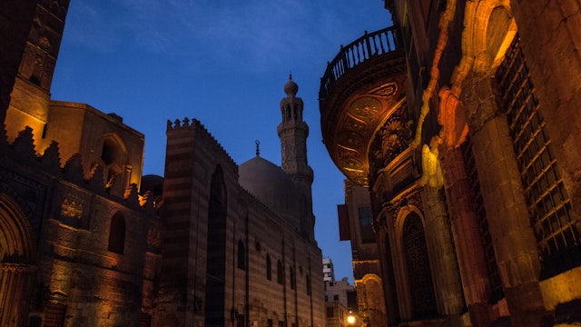 CAIRO, EGYPT, CAIRO, EGYPT - 2009/12/18: Sharia al-Muizz li-Din Illah seen in Islamic Cairo, Egypt is one of the oldest streets in Cairo, approximately one kilometer long. A United Nations study found it to have the greatest concentration of medieval architectural treasures in the Islamic world..The city of Cairo is the capital of Egypt, it is located in northern part of the country, it has a population 9.7 million in 2018. (Photo by John Wreford/SOPA Images/LightRocket via Getty Images)