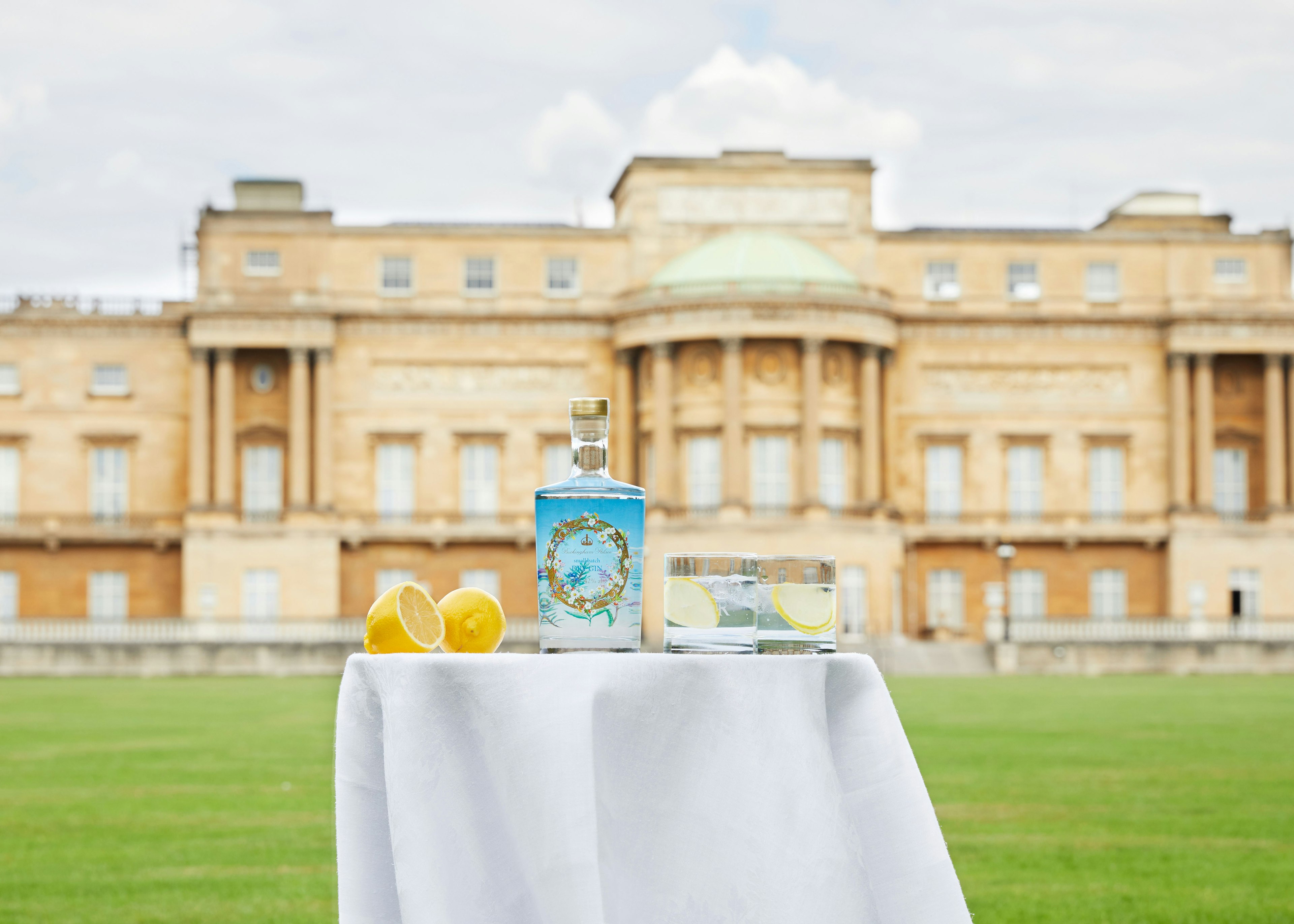 Buckingham Palace gin pictured in Buckingham Palace garden.<br/>.<br/>Credit: Royal Collection Trust/ c Her Majesty Queen Elizabeth II 2020. .<br/>.<br/>For single use only in relation to Buckingham Palace gin sold by Royal Collection Trust. Not to be archived or sold on..<br/>