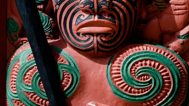 Traditional Maori Toi whakairo (art carving) a a M?ori traditional art of carving in wood, stone or bone.