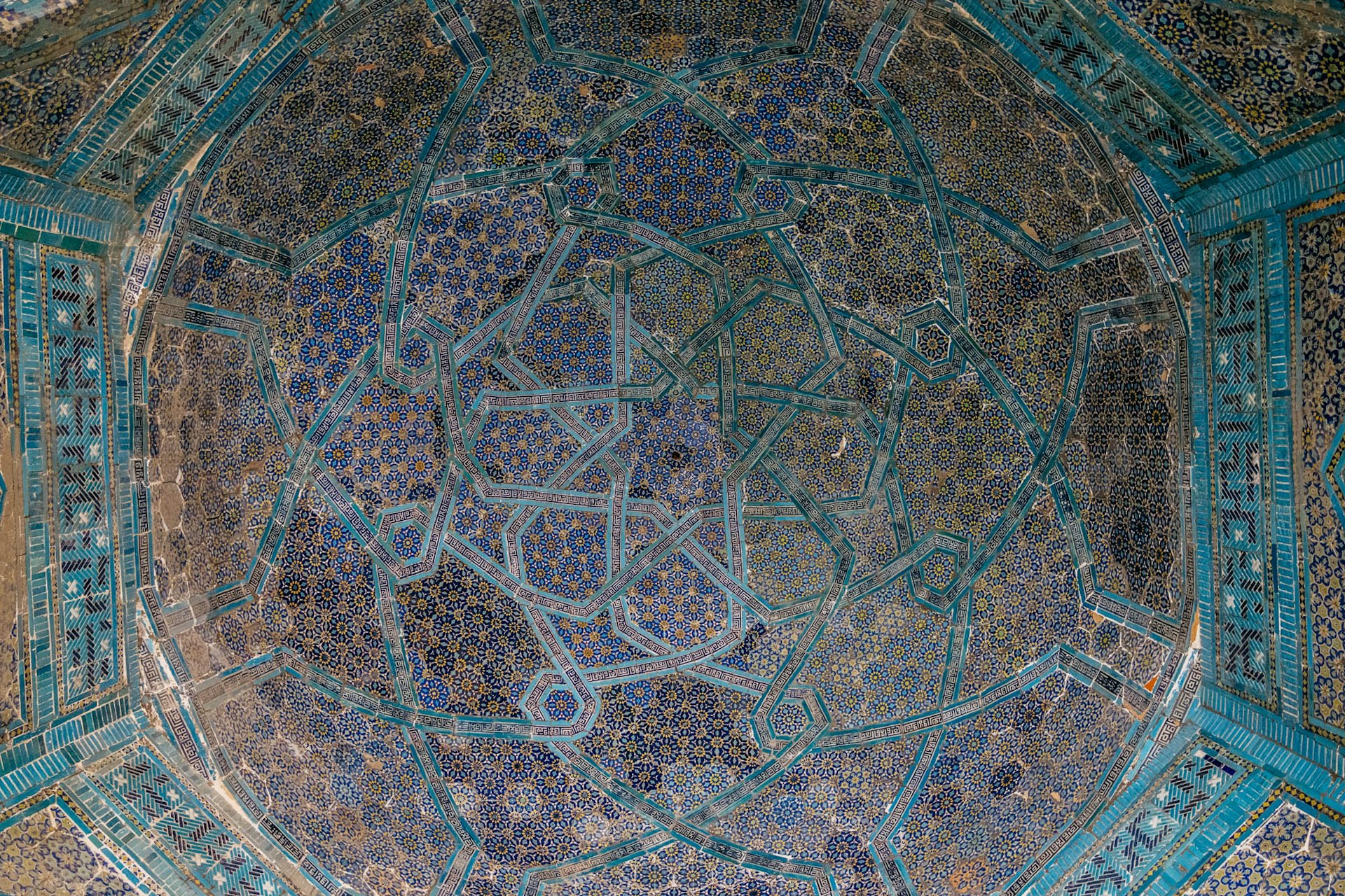 Ceiling details from the Shah-i-Zinda tomb complex, Samarkand