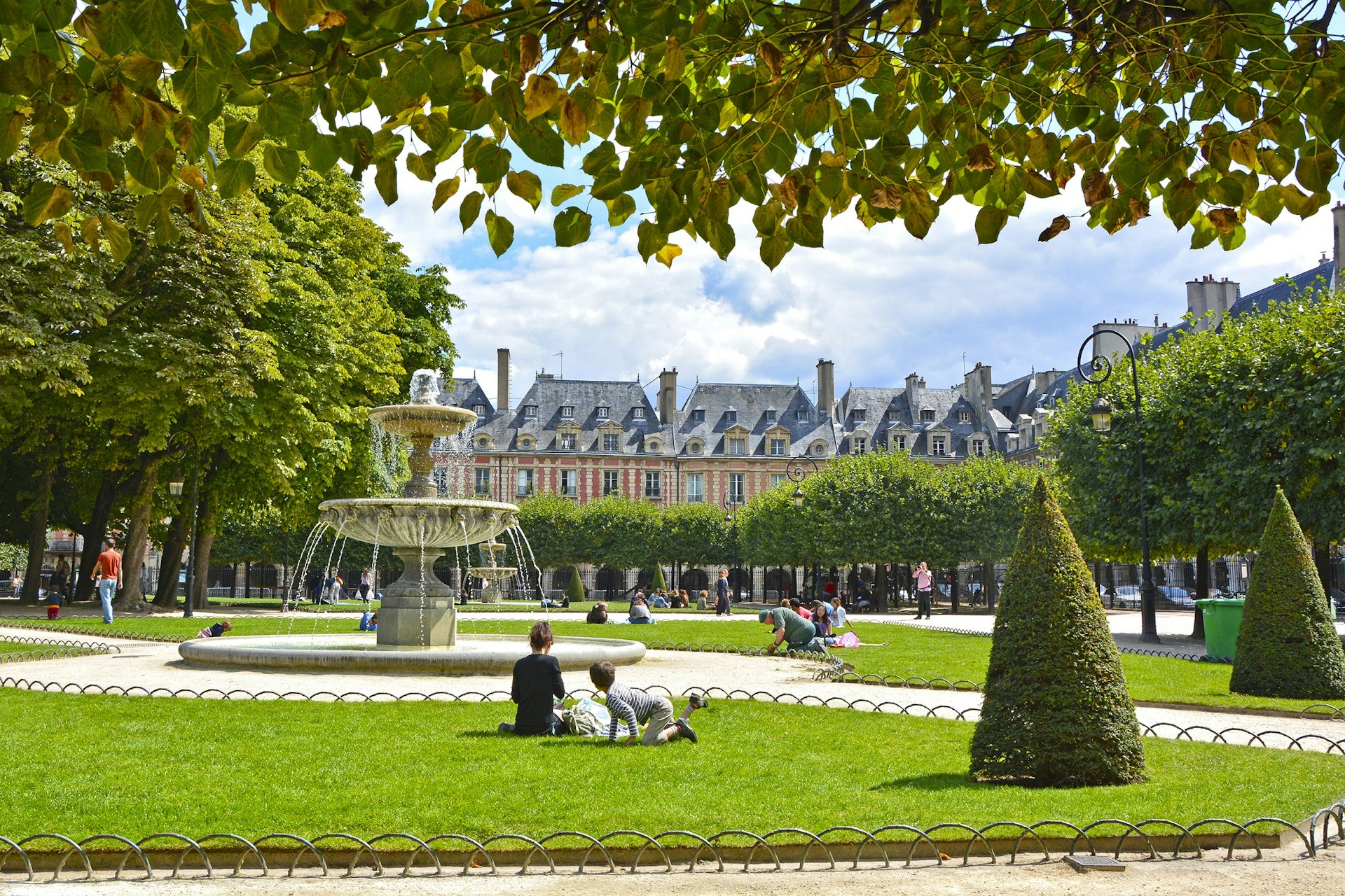 Place des Vosges, the old square in Paris, France