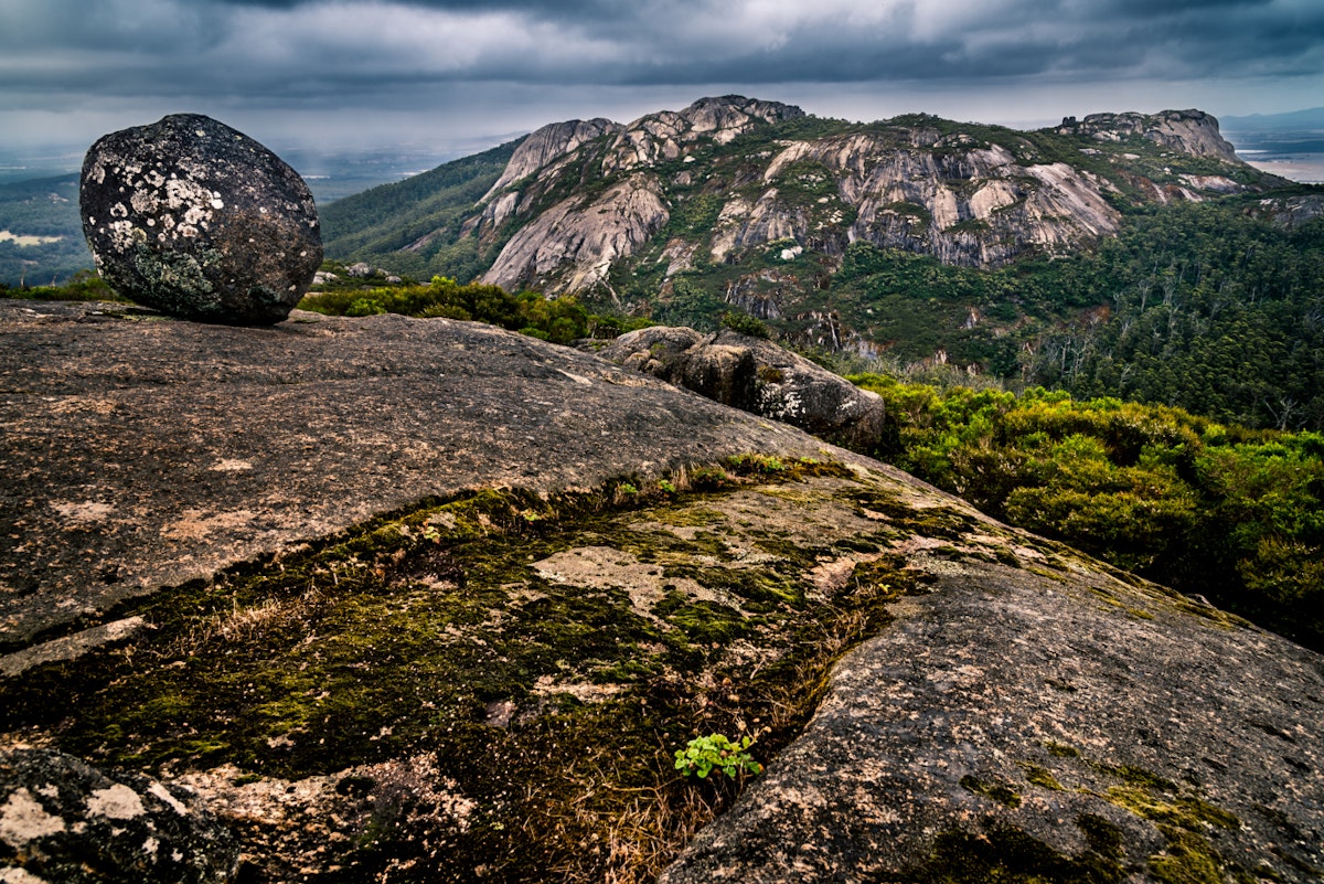 View to Devil's Slide from Marmabup Peak in  Porongurup Range, Western Australia