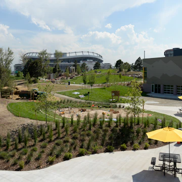 DENVER, CO - June 23: Joy Park is separated into many areas that include sand, water and even a fort building area Tuesday, June 23, 2015 at the Denver Children's Museum in Denver, Colorado. The one acre park opened behind the museum which includes a sand area, zip line and water play area for children and parents alike. (Photo By Brent Lewis/The Denver Post via Getty Images)