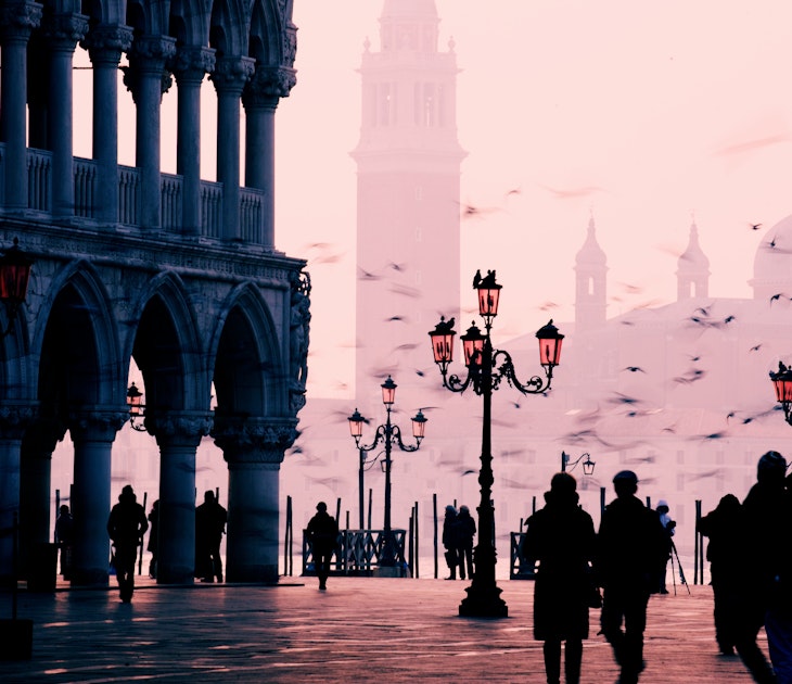 Piazza San Marco at sunrise in Venice, Italy.