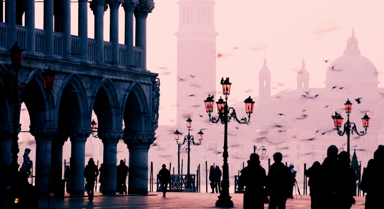 Piazza San Marco at sunrise in Venice, Italy.