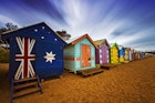 Colourful bathing boxes at Brighton Beach, Melbourne, Victoria.