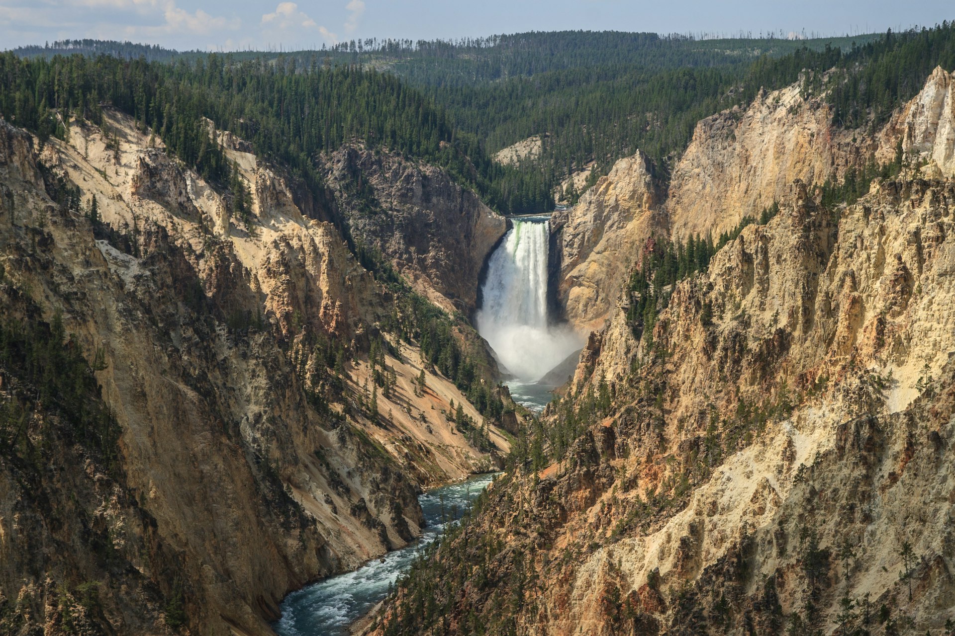 Lower Falls taken in the Canyon area of Yellowstone National Park.