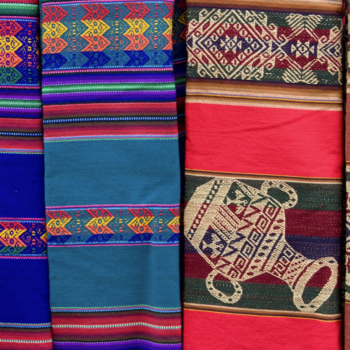 An Aguayo is a rectangular piece of cloth used in traditional communities in the Andes of Ecuador, Peru, Bolivia, Chile and Argentina. The aguayo is most associated with Quechua and Aymara culture but is not exclusive to them. Aguayos typically features colorful stripes intercalated with rhombuses and other figures with symbolic values.