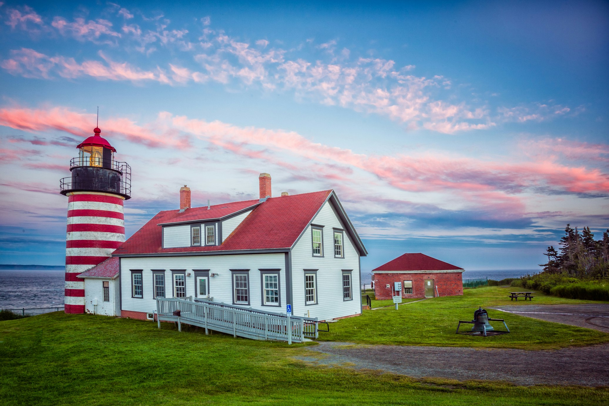 West Quoddy Lighthouse at Twilight in Lubec Maine