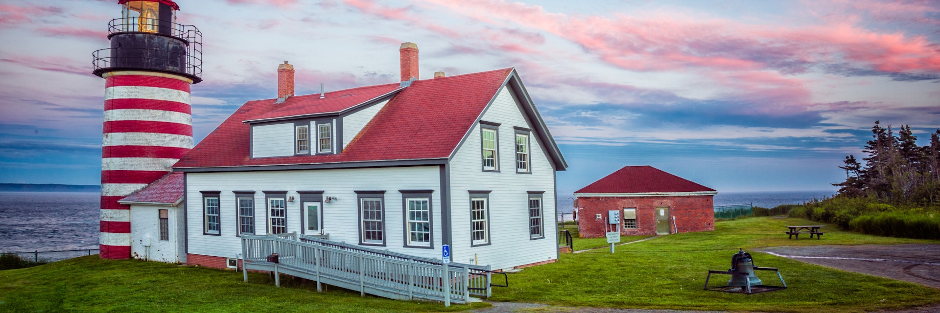 West Quoddy Lighthouse at Twilight in Lubec Maine
