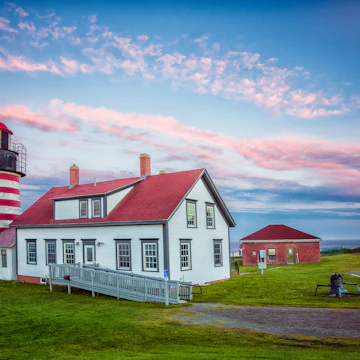 West Quoddy Lighthouse at Twilight in Lubec Maine