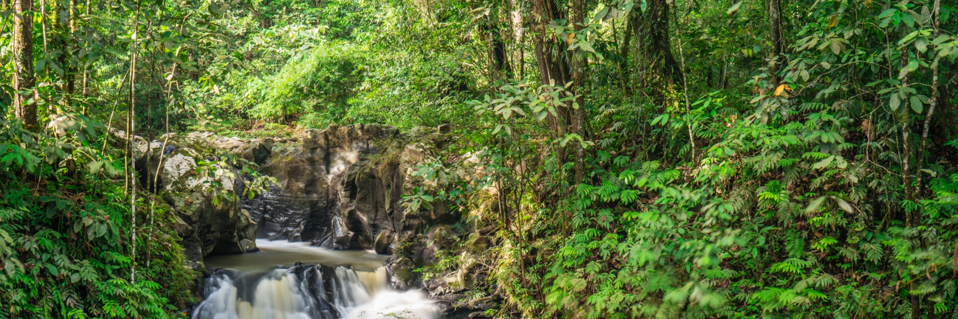 View of waterfall at Tawau Hills Park, Sabah, Malaysia