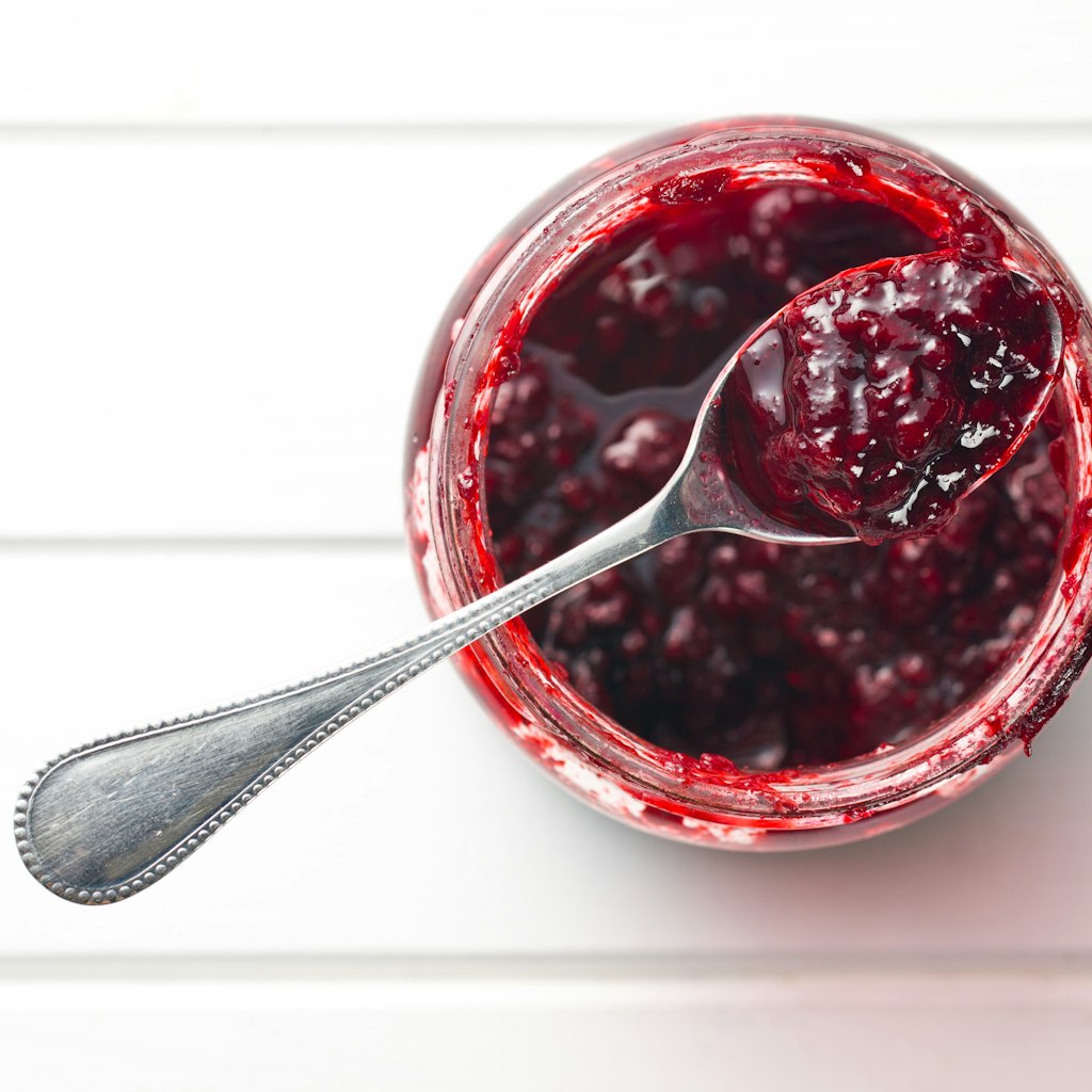 top view of fruity jam
