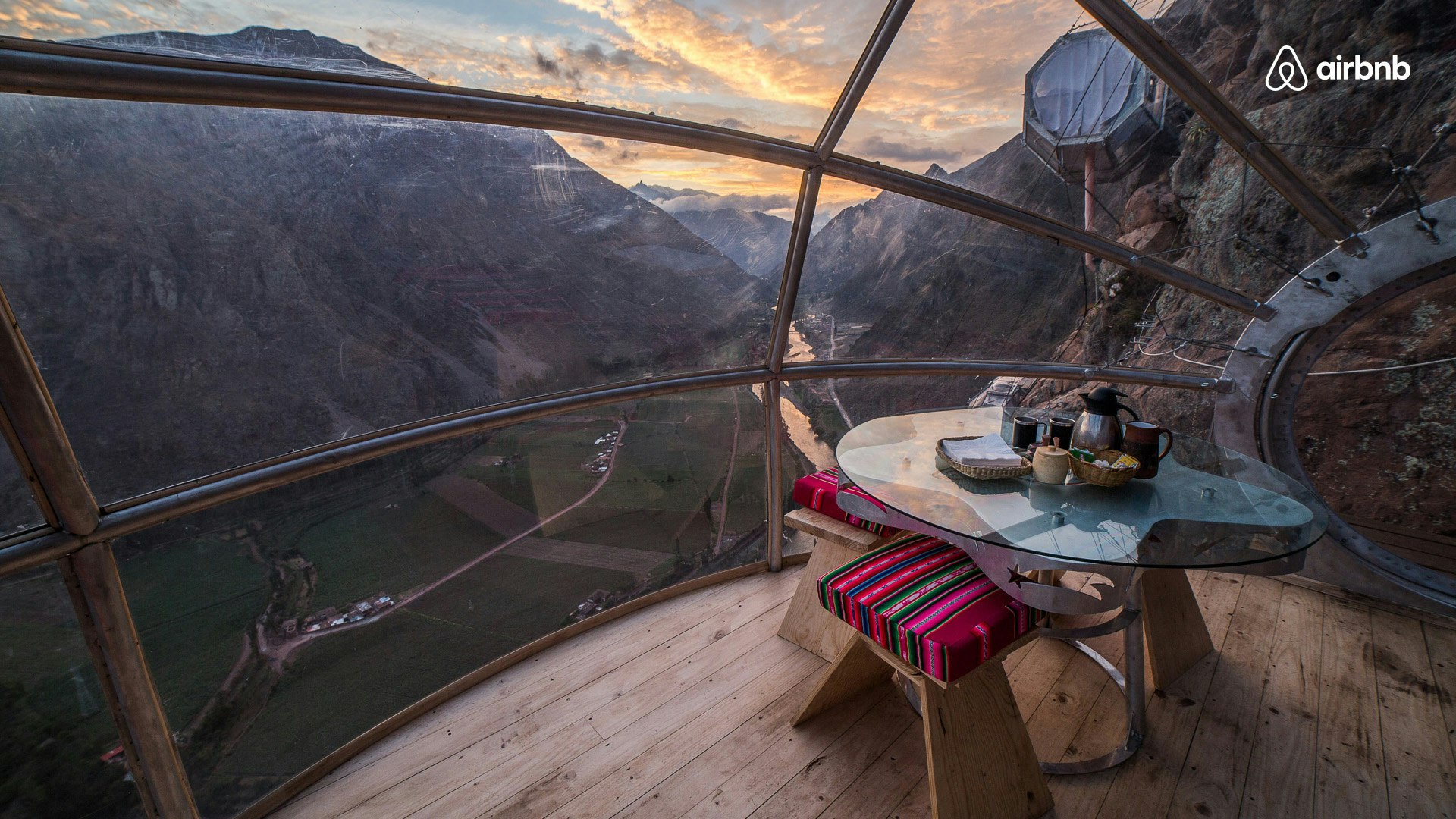 Mountain view from a bubble hotel in Peru