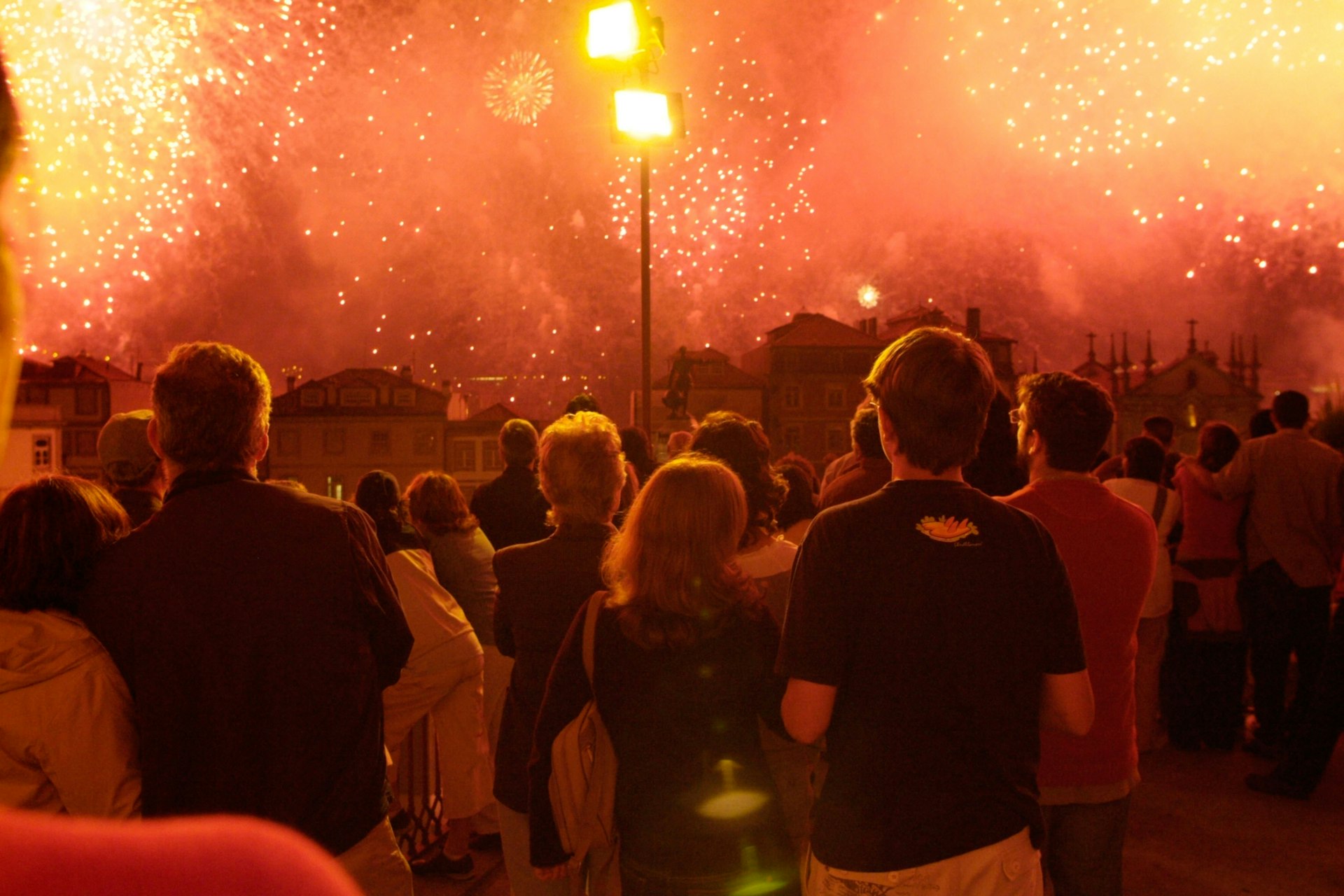 Fire works at the Sao Joao party in Porto