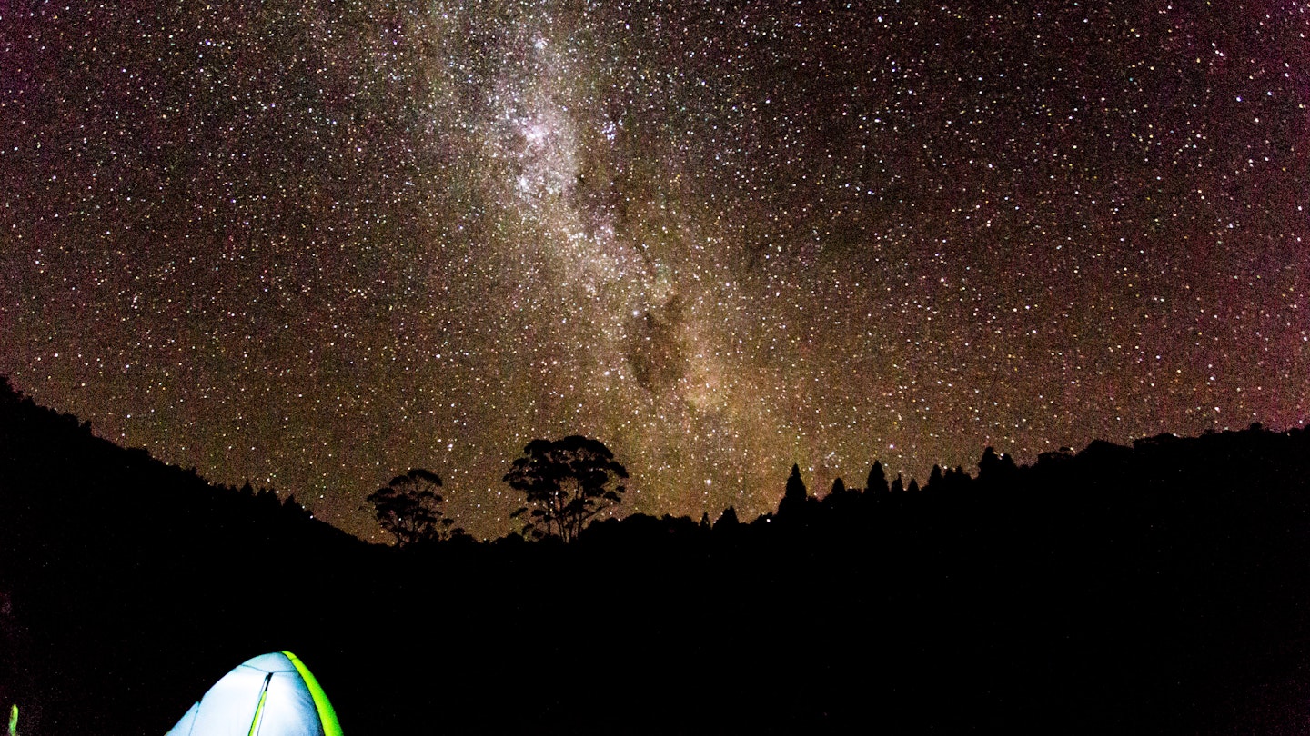 Camping under the stars in New Zealand.