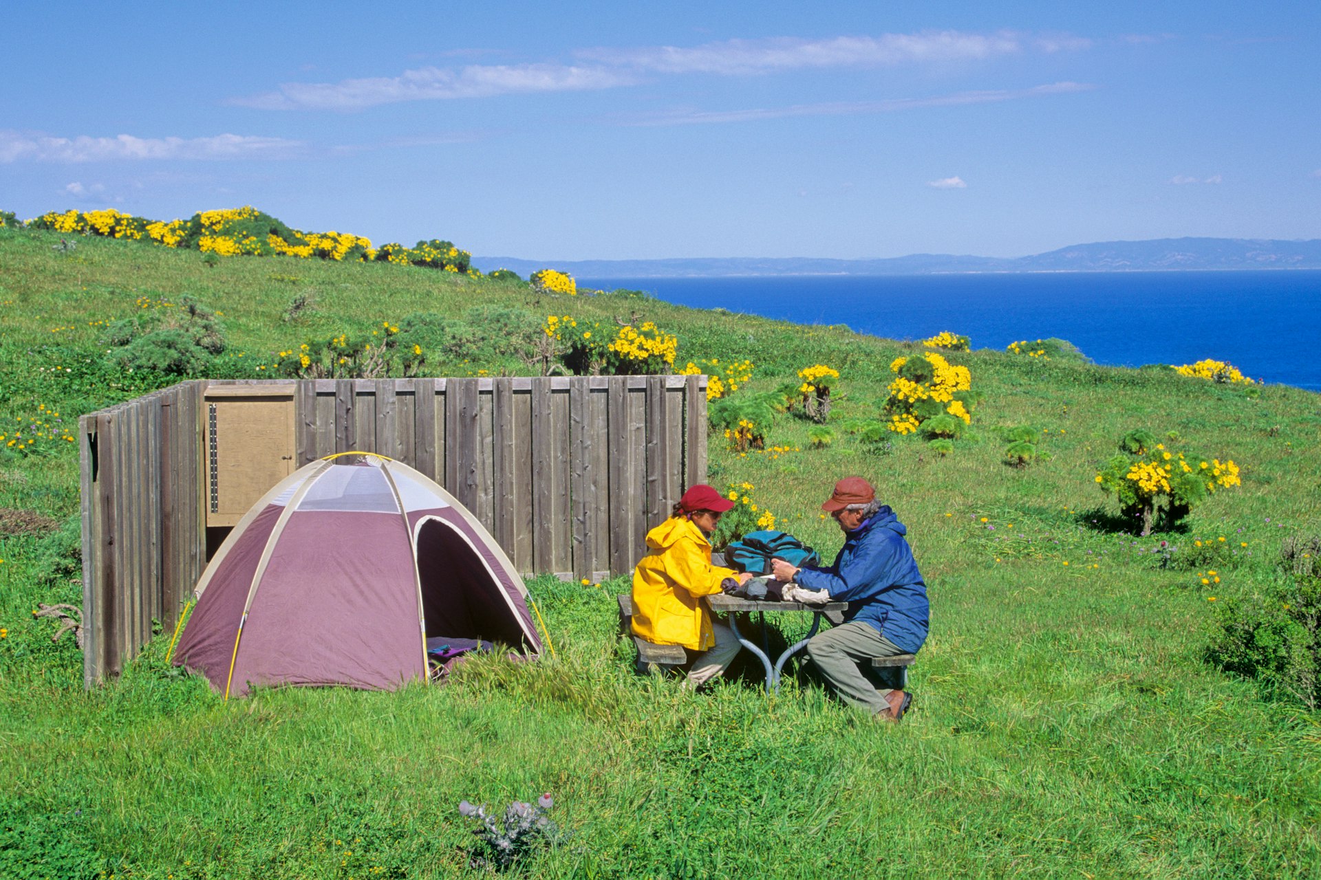 Campground on San Miguel Island at Channel Islands National Park, California