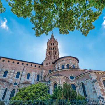 The Basilica of St. Sernin, built in Romanesque style between 1080 and 1120 in Toulouse, Haute-Garonne, Midi Pyrenees, southern France.
